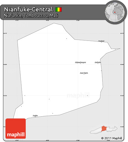 Silver Style Simple Map of Nianfuke-Central, single color outside