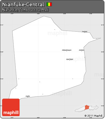 Silver Style Simple Map of Nianfuke-Central, single color outside