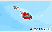 Flag 3D Map of Malta, single color outside, bathymetry sea