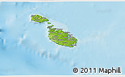 Physical 3D Map of Malta, lighten, semi-desaturated, land only