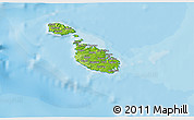 Physical 3D Map of Malta, political outside