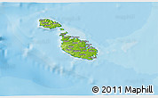 Physical 3D Map of Malta, single color outside, bathymetry sea, shaded relief sea