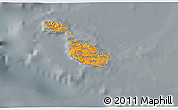 Political 3D Map of Malta, darken, semi-desaturated