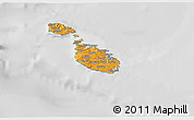 Political 3D Map of Malta, lighten, desaturated