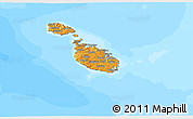 Political 3D Map of Malta, lighten, land only