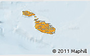 Political 3D Map of Malta, lighten