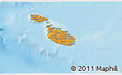Political 3D Map of Malta, physical outside