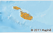 Political 3D Map of Malta, single color outside