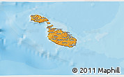 Political Shades 3D Map of Malta, satellite outside, bathymetry sea