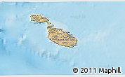 Satellite 3D Map of Malta, physical outside