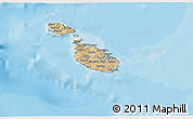Satellite 3D Map of Malta, political outside