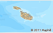 Satellite 3D Map of Malta, single color outside, bathymetry sea