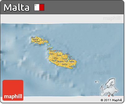 Savanna Style 3D Map of Malta