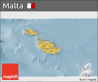 Savanna Style 3D Map of Malta