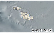 Shaded Relief 3D Map of Malta, darken, semi-desaturated