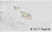 Shaded Relief 3D Map of Malta, lighten, desaturated