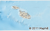Shaded Relief 3D Map of Malta, lighten, land only