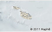 Shaded Relief 3D Map of Malta, lighten, semi-desaturated