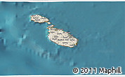 Shaded Relief 3D Map of Malta, satellite outside