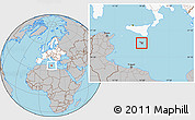 Gray Location Map of Malta, highlighted continent