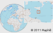 Gray Location Map of Malta, lighten, desaturated, land only