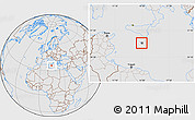 Gray Location Map of Malta, lighten, desaturated