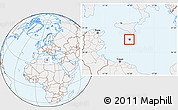 Gray Location Map of Malta, lighten