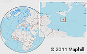 Gray Location Map of Malta, lighten, semi-desaturated, land only
