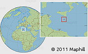 Gray Location Map of Malta, savanna style outside