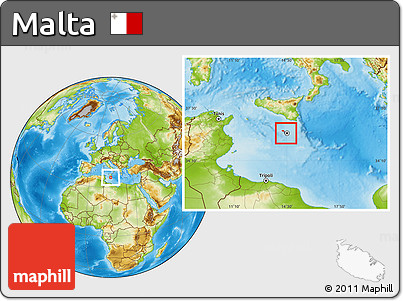 Physical Location Map of Malta