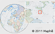 Political Location Map of Malta, lighten, semi-desaturated