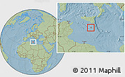 Political Location Map of Malta, savanna style outside, hill shading