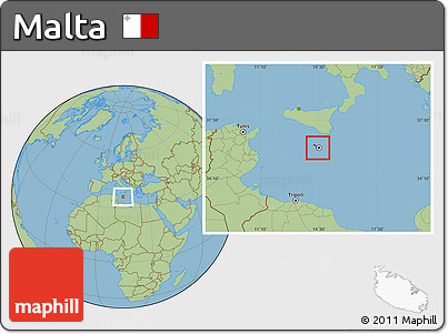 Savanna Style Location Map of Malta