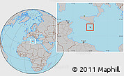 Savanna Style Location Map of Malta, gray outside