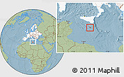 Savanna Style Location Map of Malta, highlighted continent, hill shading