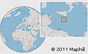 Savanna Style Location Map of Malta, lighten, desaturated, land only