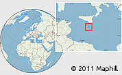 Savanna Style Location Map of Malta, lighten, land only
