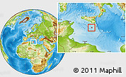 Savanna Style Location Map of Malta, physical outside, hill shading