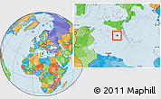 Savanna Style Location Map of Malta, political outside, hill shading