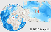 Shaded Relief Location Map of Malta, lighten, land only