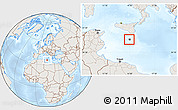 Shaded Relief Location Map of Malta, lighten