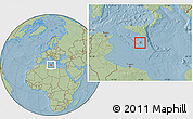 Shaded Relief Location Map of Malta, savanna style outside, hill shading