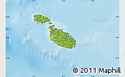 Physical Map of Malta, darken, desaturated, land only