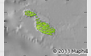 Physical Map of Malta, darken, desaturated
