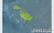 Physical Map of Malta, darken