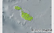 Physical Map of Malta, darken, semi-desaturated