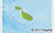 Physical Map of Malta, desaturated, land only