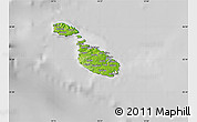 Physical Map of Malta, desaturated