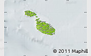 Physical Map of Malta, lighten, semi-desaturated