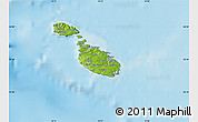 Physical Map of Malta, semi-desaturated, land only